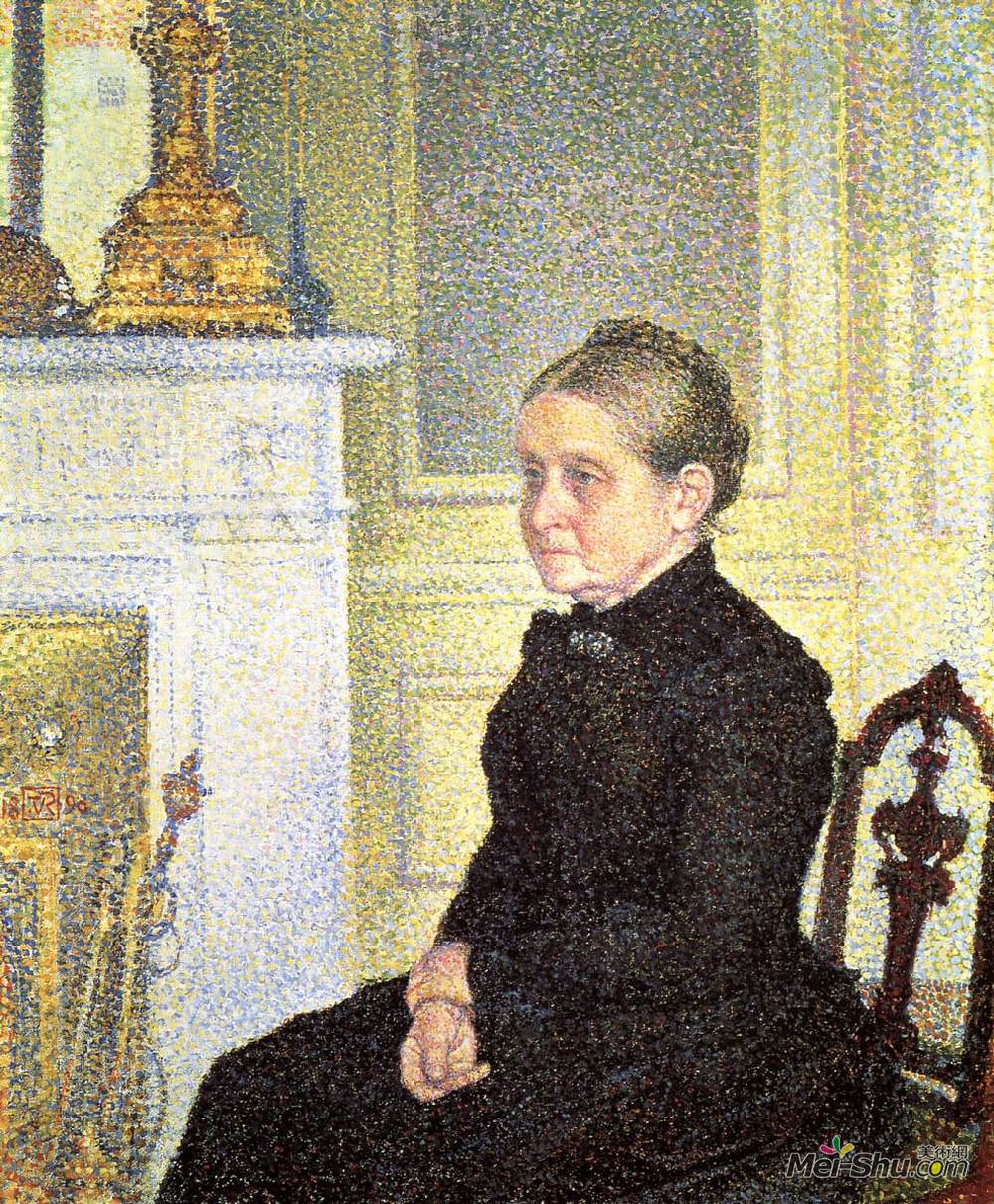 西奥·凡·莱西尔伯格(Theo van Rysselberghe)高清作品《夏尔摩斯夫人的画像》