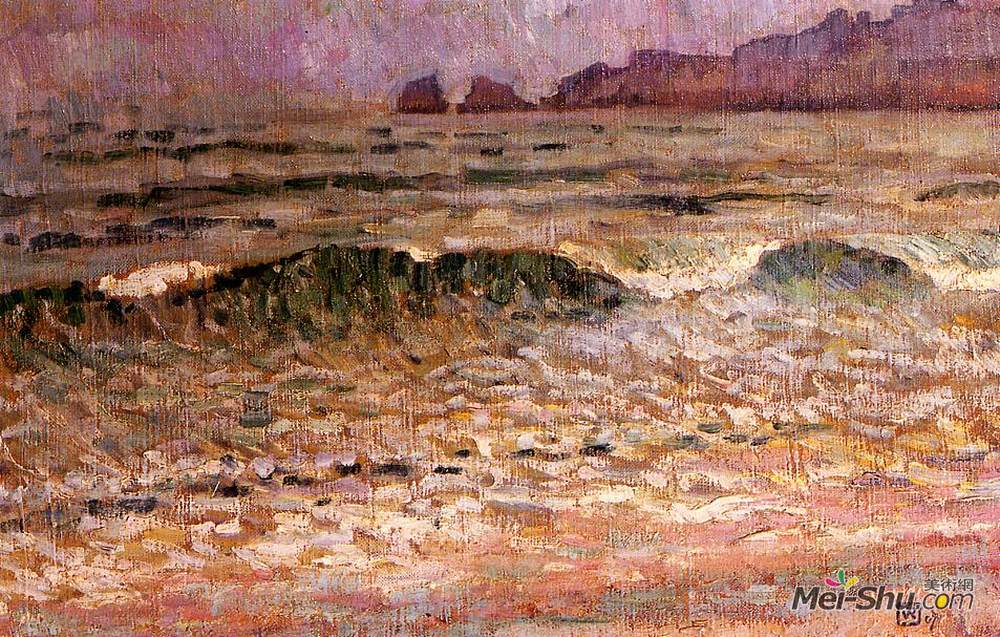 西奥·凡·莱西尔伯格(Theo van Rysselberghe)高清作品《雨衣》