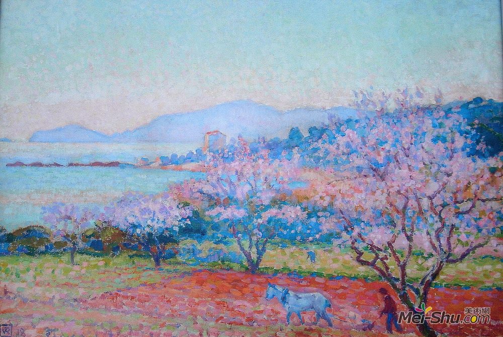 西奥·凡·莱西尔伯格(Theo van Rysselberghe)高清作品《扁桃花》