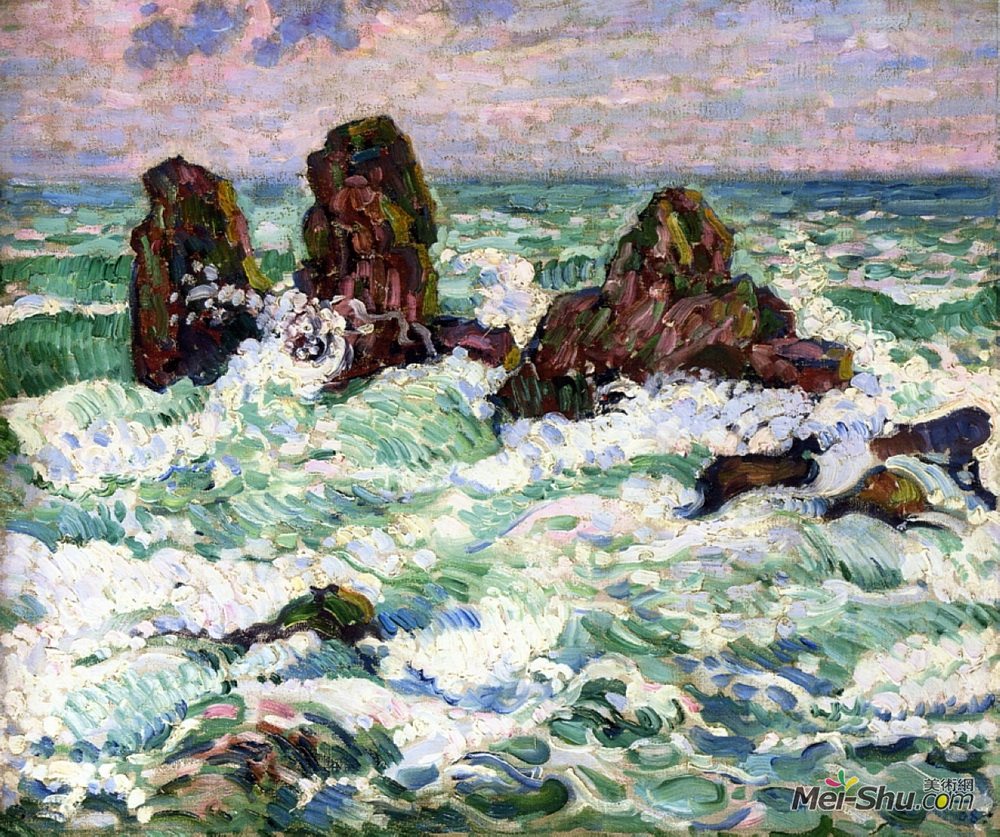 西奥·凡·莱西尔伯格(Theo van Rysselberghe)高清作品《岩石》