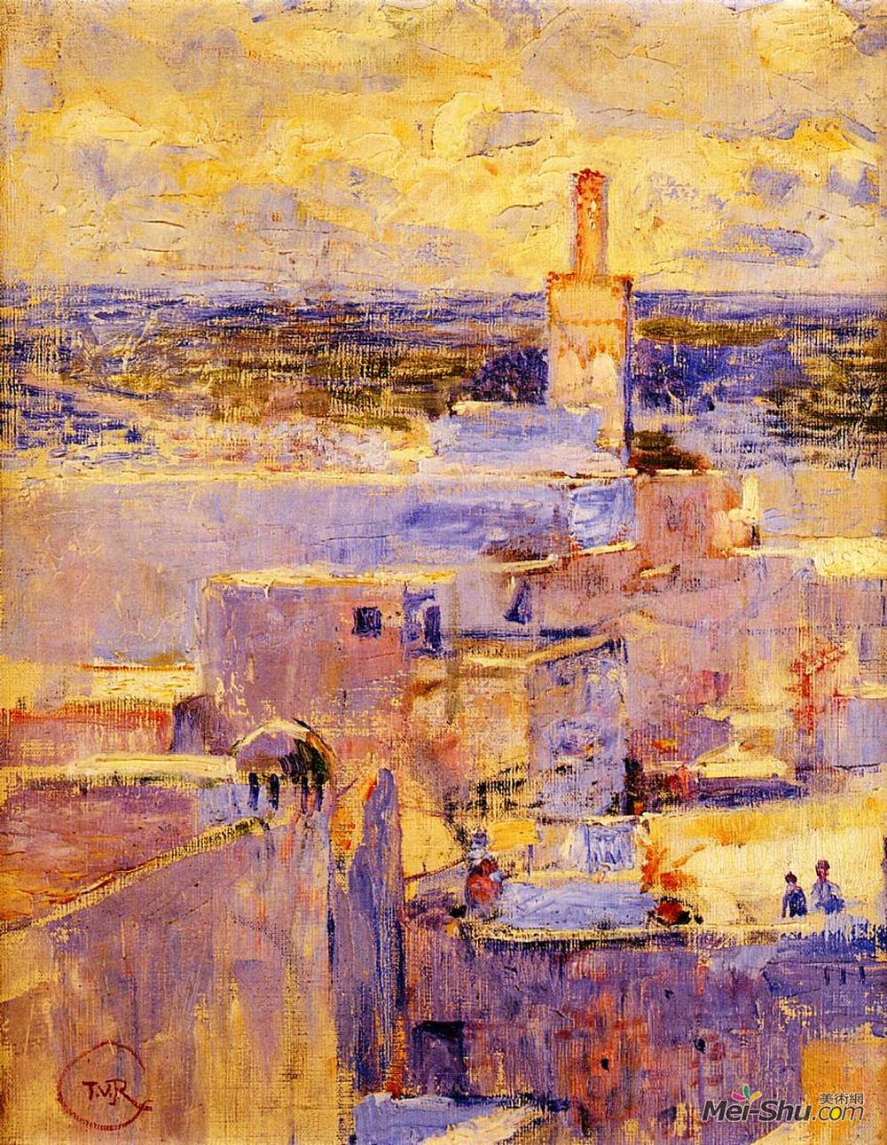 西奥·凡·莱西尔伯格(Theo van Rysselberghe)高清作品《摩洛哥梅克内斯观》
