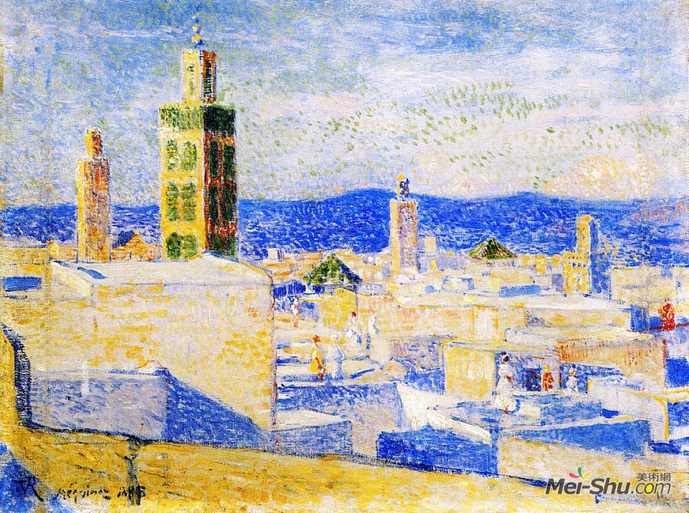 西奥·凡·莱西尔伯格(Theo van Rysselberghe)高清作品《梅克内斯观》