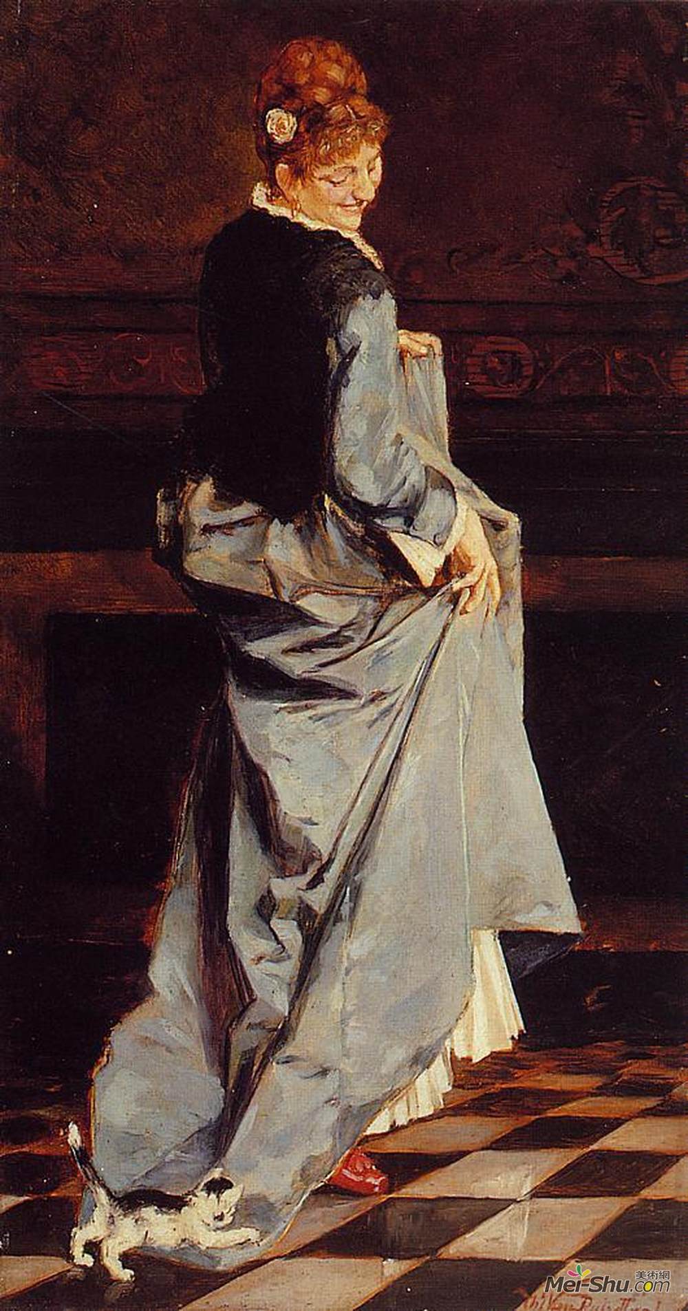 《穿着绿色衣服的女人》西奥·凡·莱西尔伯格(theo van rysselberghe