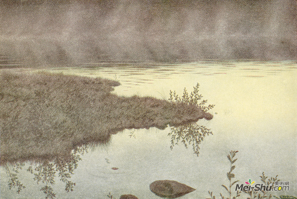 蒂奥多·吉特尔森(Theodor Severin Kittelsen)高清作品《Blege Taager Vandret Over Vandet》