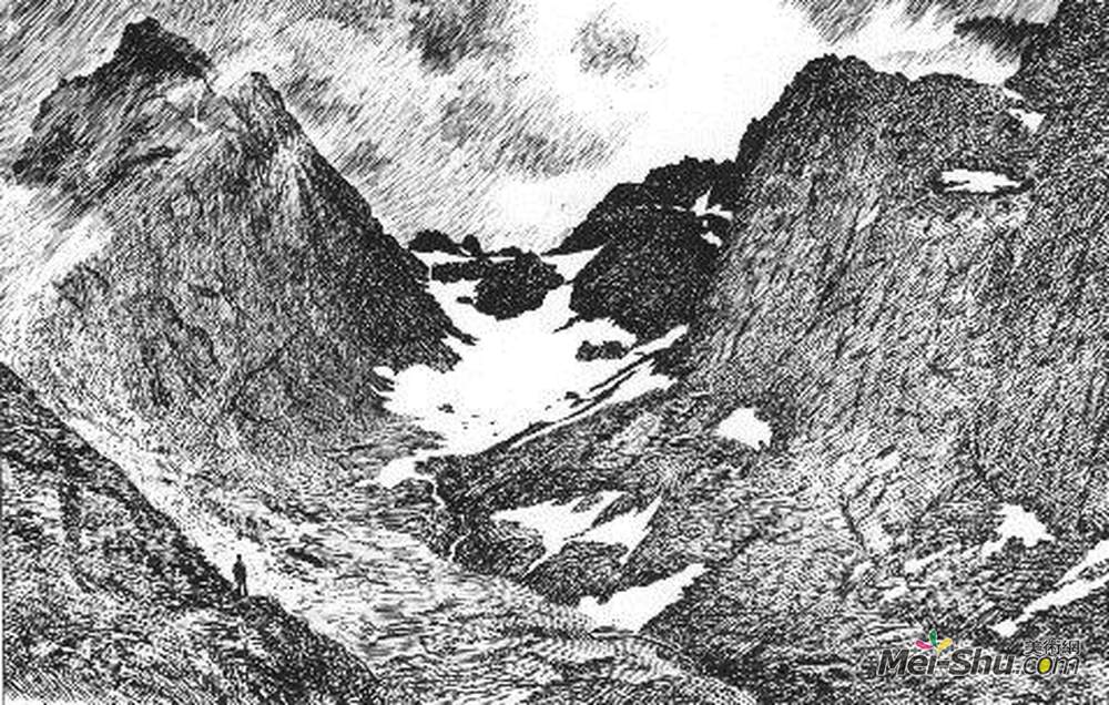 蒂奥多·吉特尔森(Theodor Severin Kittelsen)高清作品《拉夫朗德山脉》