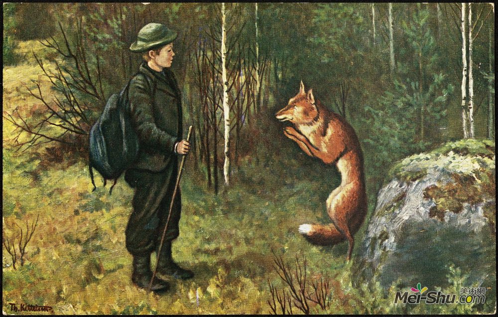 蒂奥多·吉特尔森(Theodor Severin Kittelsen)高清作品《Askeladdens adventure》