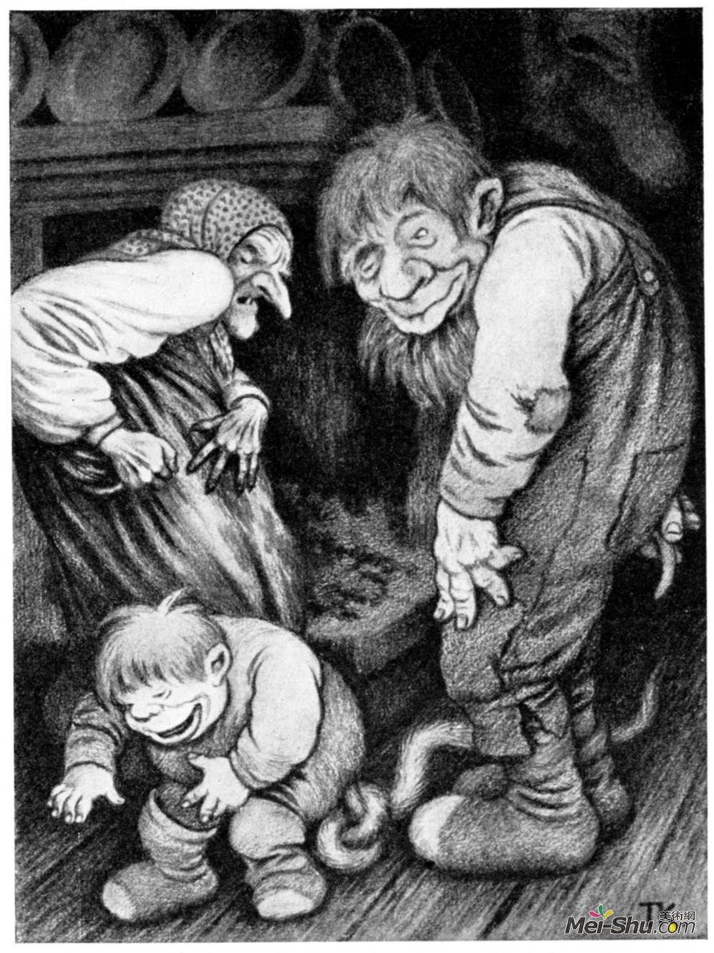 蒂奥多·吉特尔森(Theodor Severin Kittelsen)高清作品《前桅纵帆船》