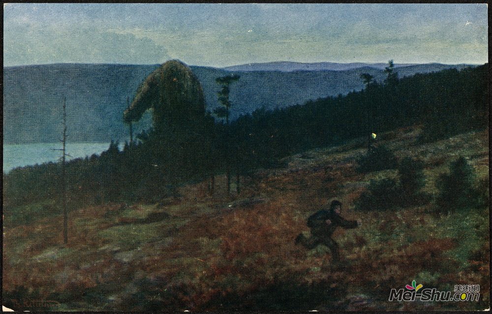 蒂奥多·吉特尔森(Theodor Severin Kittelsen)高清作品《askeladden和trollet（P &飞很amp?）》