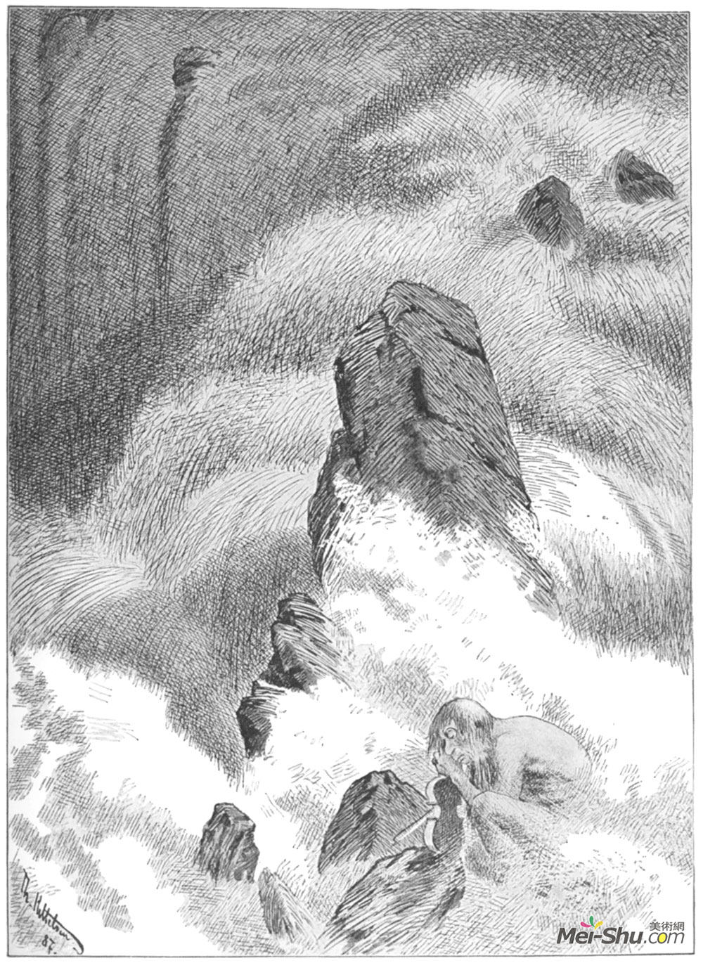 蒂奥多·吉特尔森(Theodor Severin Kittelsen)高清作品《水精灵》