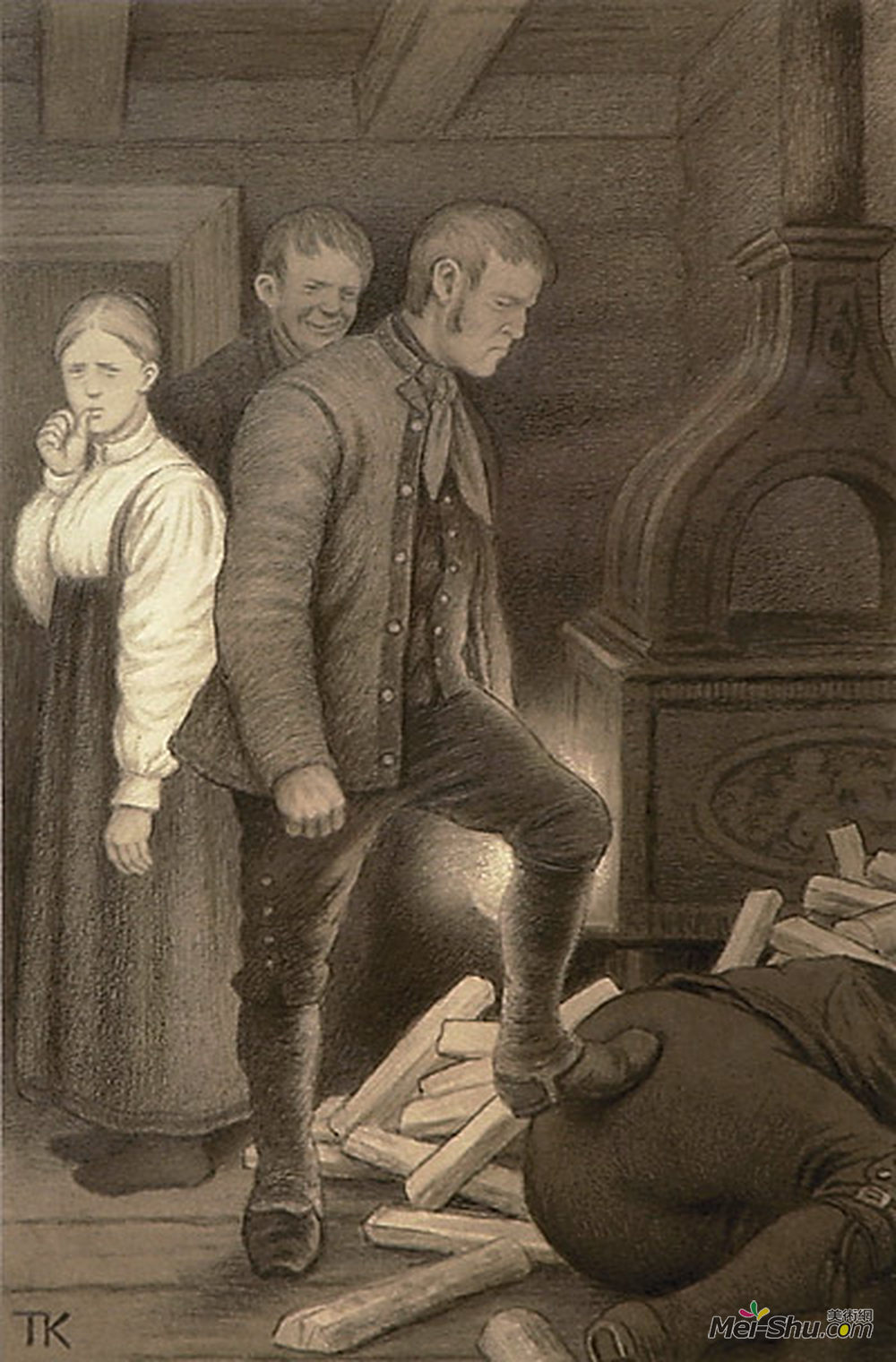 蒂奥多·吉特尔森(Theodor Severin Kittelsen)高清作品《《在我们的地区》
