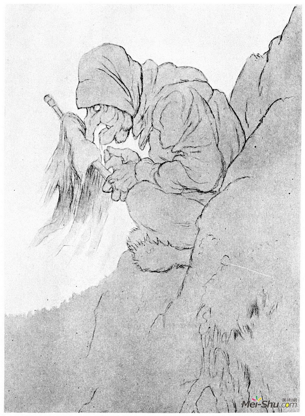 蒂奥多·吉特尔森(Theodor Severin Kittelsen)高清作品《Trollkjerringen I Bergskorten》