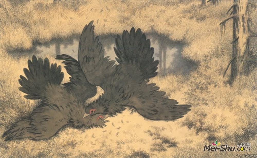 蒂奥多·吉特尔森(Theodor Severin Kittelsen)高清作品《巨魔飞舞》