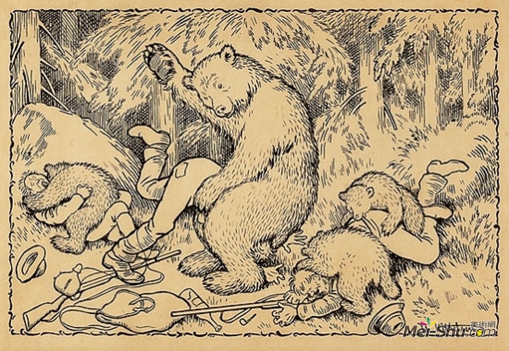 蒂奥多·吉特尔森(Theodor Severin Kittelsen)高清作品《Uheldig Boernejakt En》