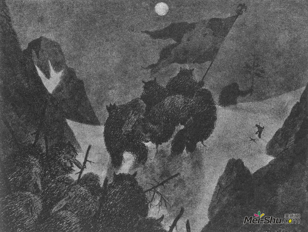 蒂奥多·吉特尔森(Theodor Severin Kittelsen)高清作品《他们让你悄悄地把他带走了》