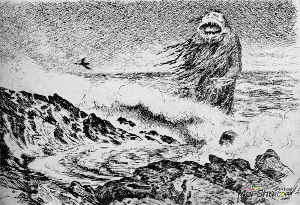 蒂奥多·吉特尔森(Theodor Severin Kittelsen)高清作品《手杖》