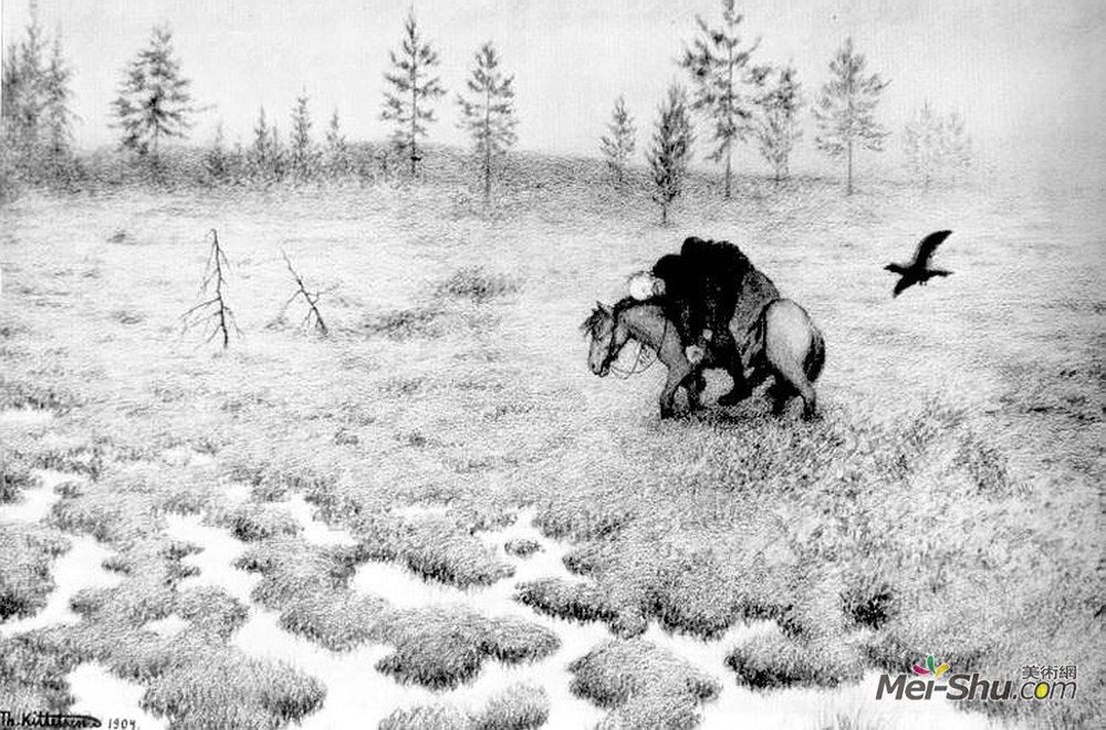 蒂奥多·吉特尔森(Theodor Severin Kittelsen)高清作品《黑死病》