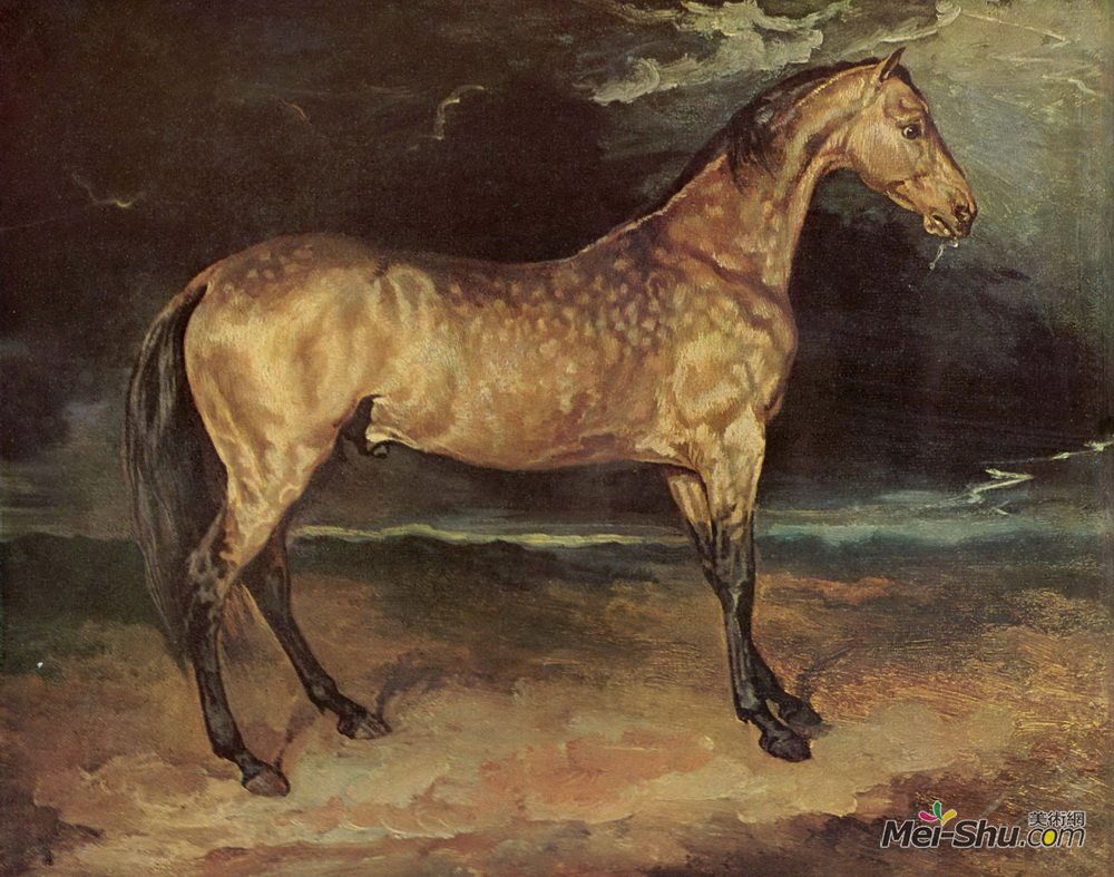 《风暴中的马》泰奥多尔·席里柯(theodore gericault)高清作品欣赏