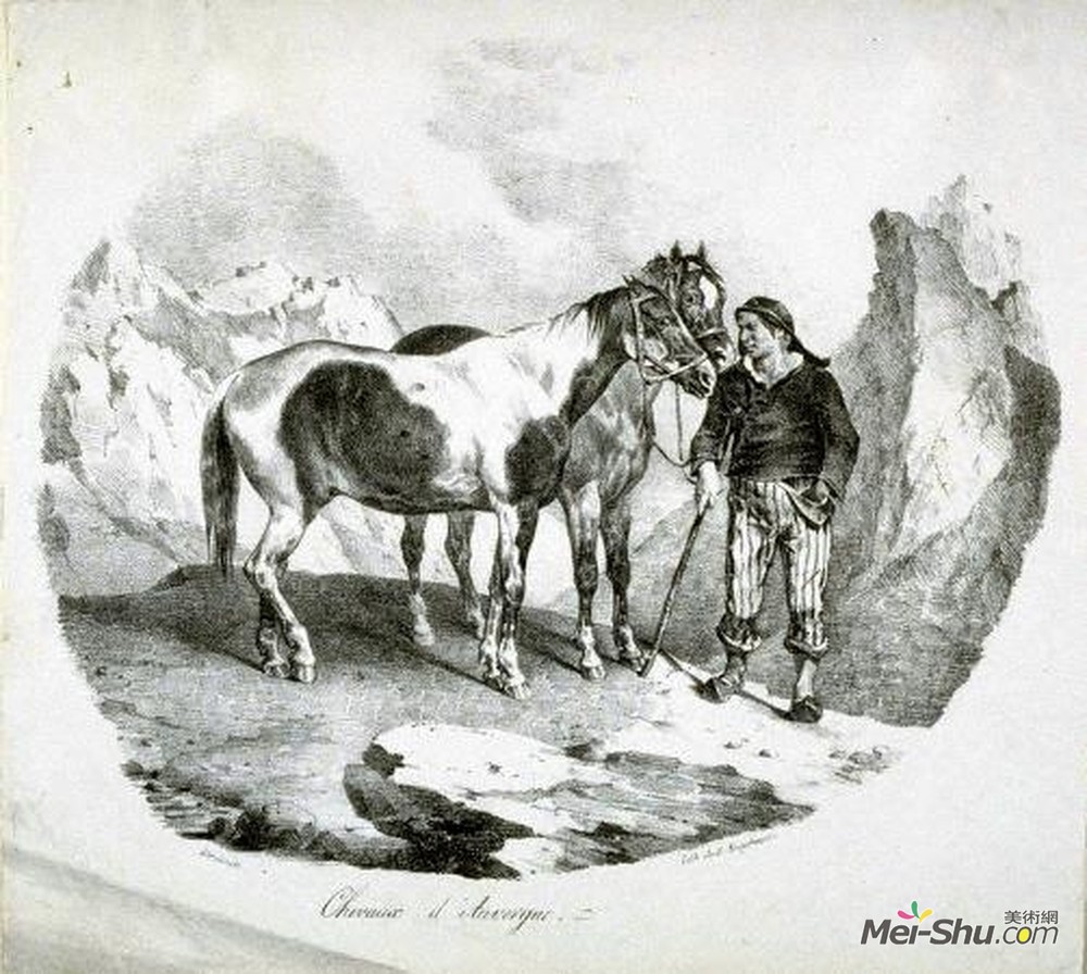 泰奥多尔·席里柯(Theodore Gericault)高清作品《奥弗涅的马》
