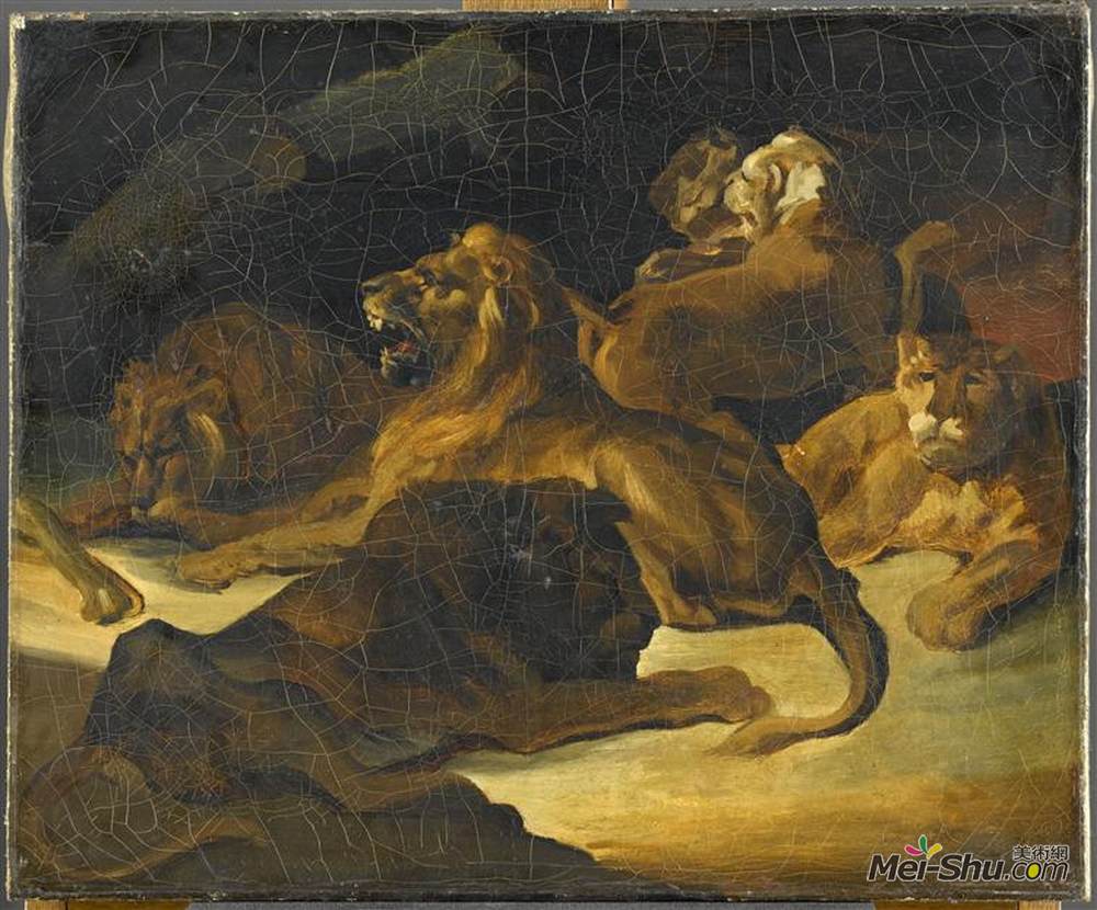 泰奥多尔·席里柯(Theodore Gericault)高清作品《卧狮》