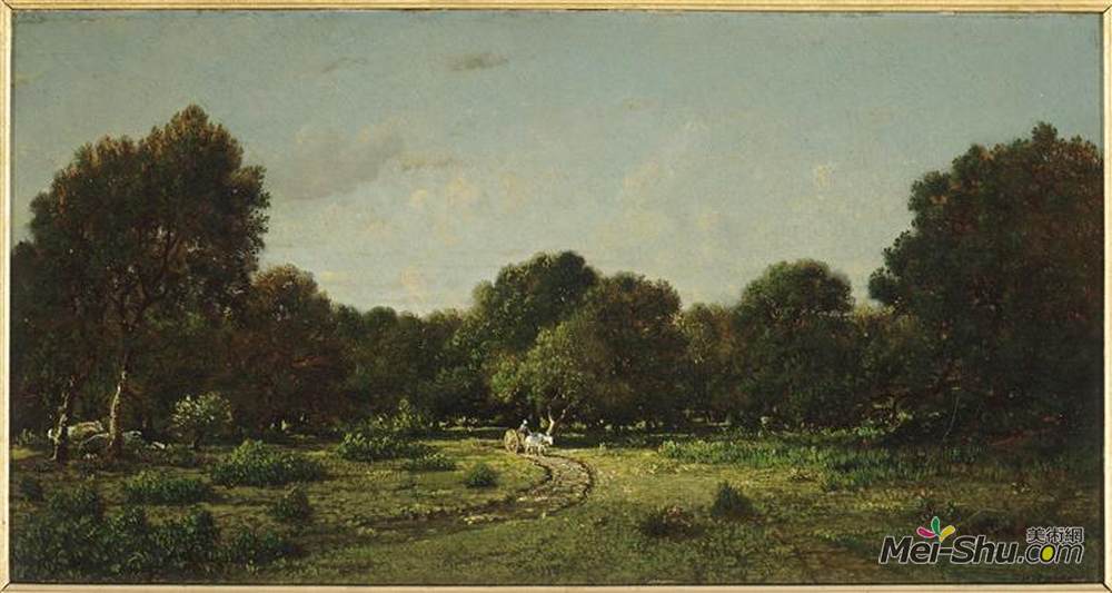 西奥多·卢索(Theodore Rousseau)高清作品《森林中的森林砍伐》