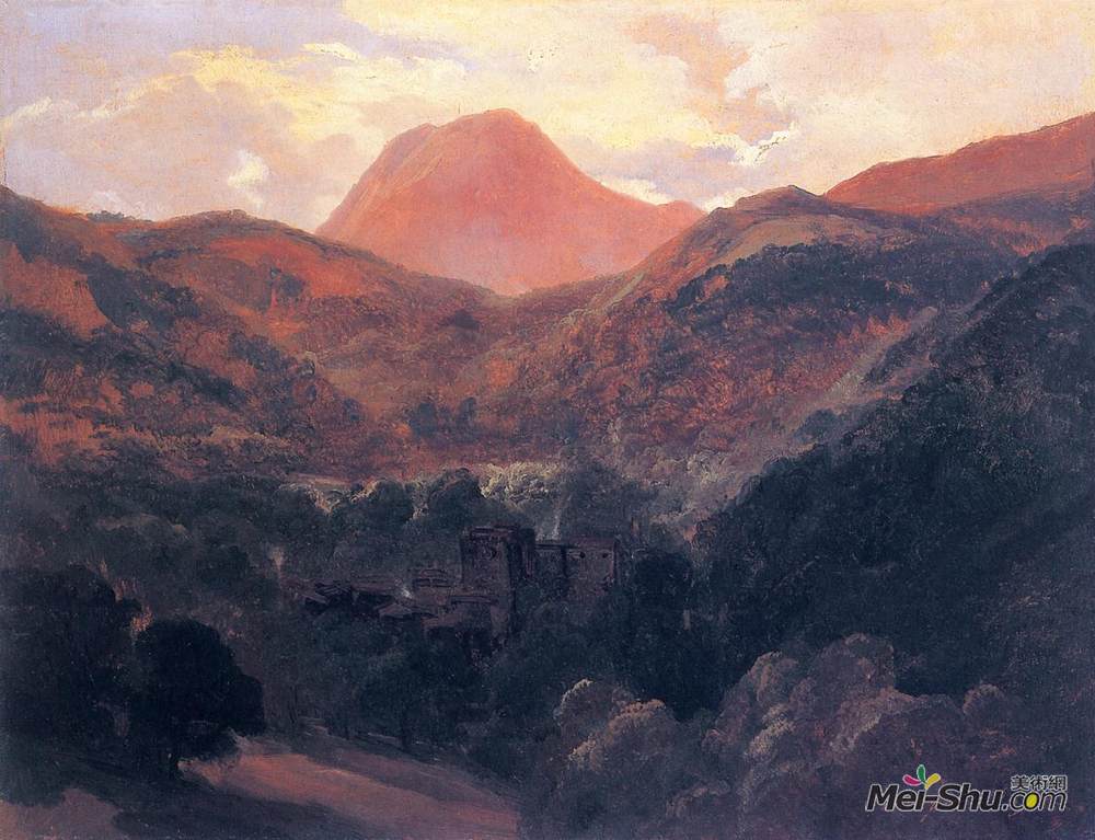 西奥多·卢索(Theodore Rousseau)高清作品《View of the Puy de D&?me and Royat》