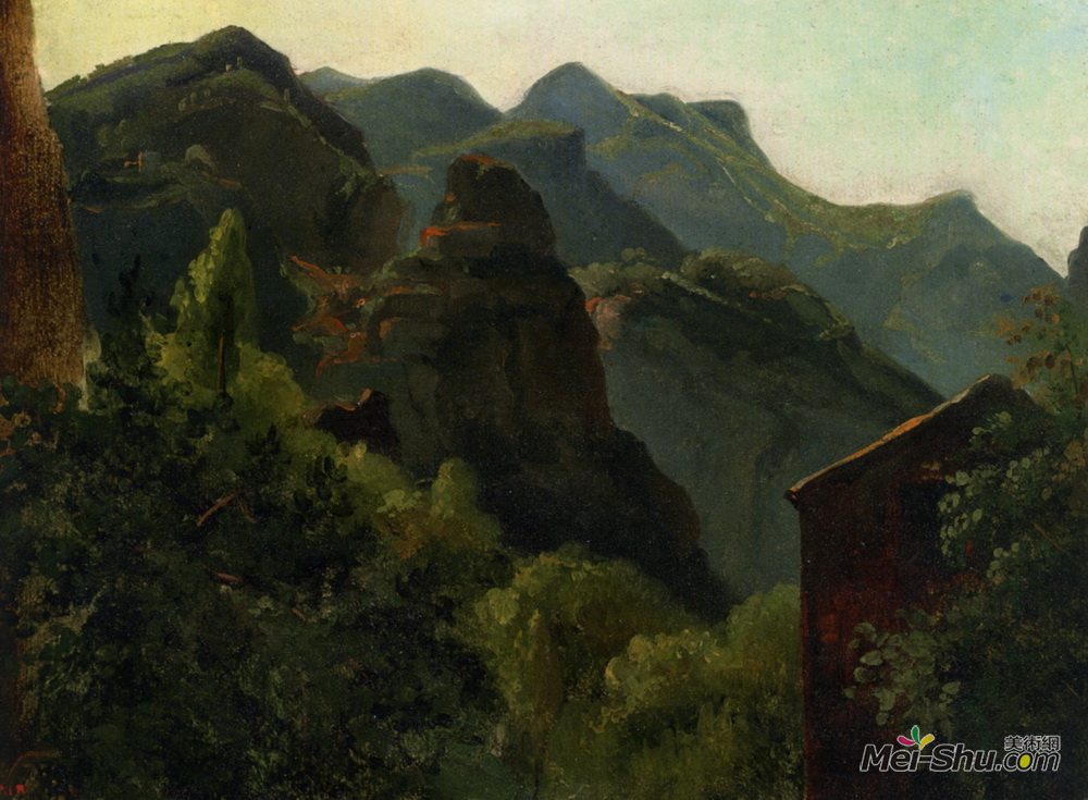 西奥多·卢索(Theodore Rousseau)高清作品《圣文森谷（奥弗涅）的一侧》