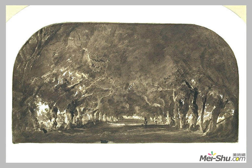 西奥多·卢索(Theodore Rousseau)高清作品《Sketch for The Alley Chesnut》