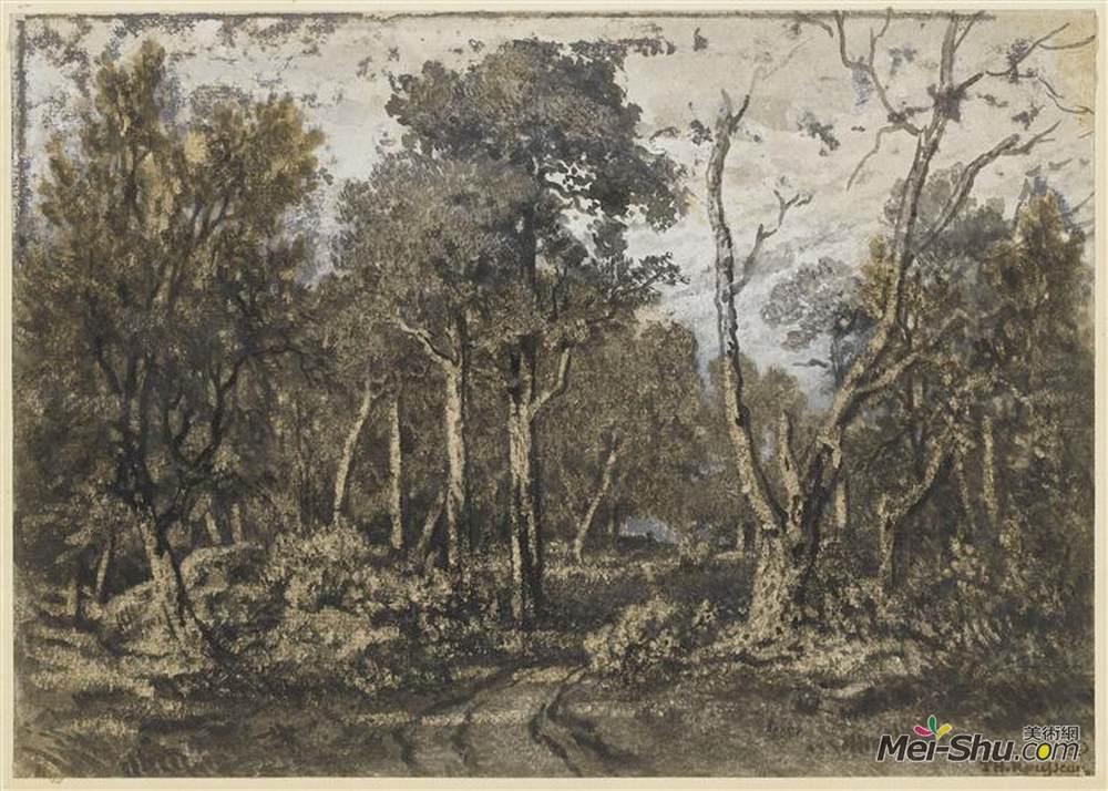 西奥多·卢索(Theodore Rousseau)高清作品《橡树撞倒了。》