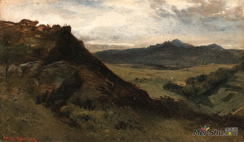 西奥多·卢索(Theodore Rousseau)高清作品《观点的山，奥弗涅》