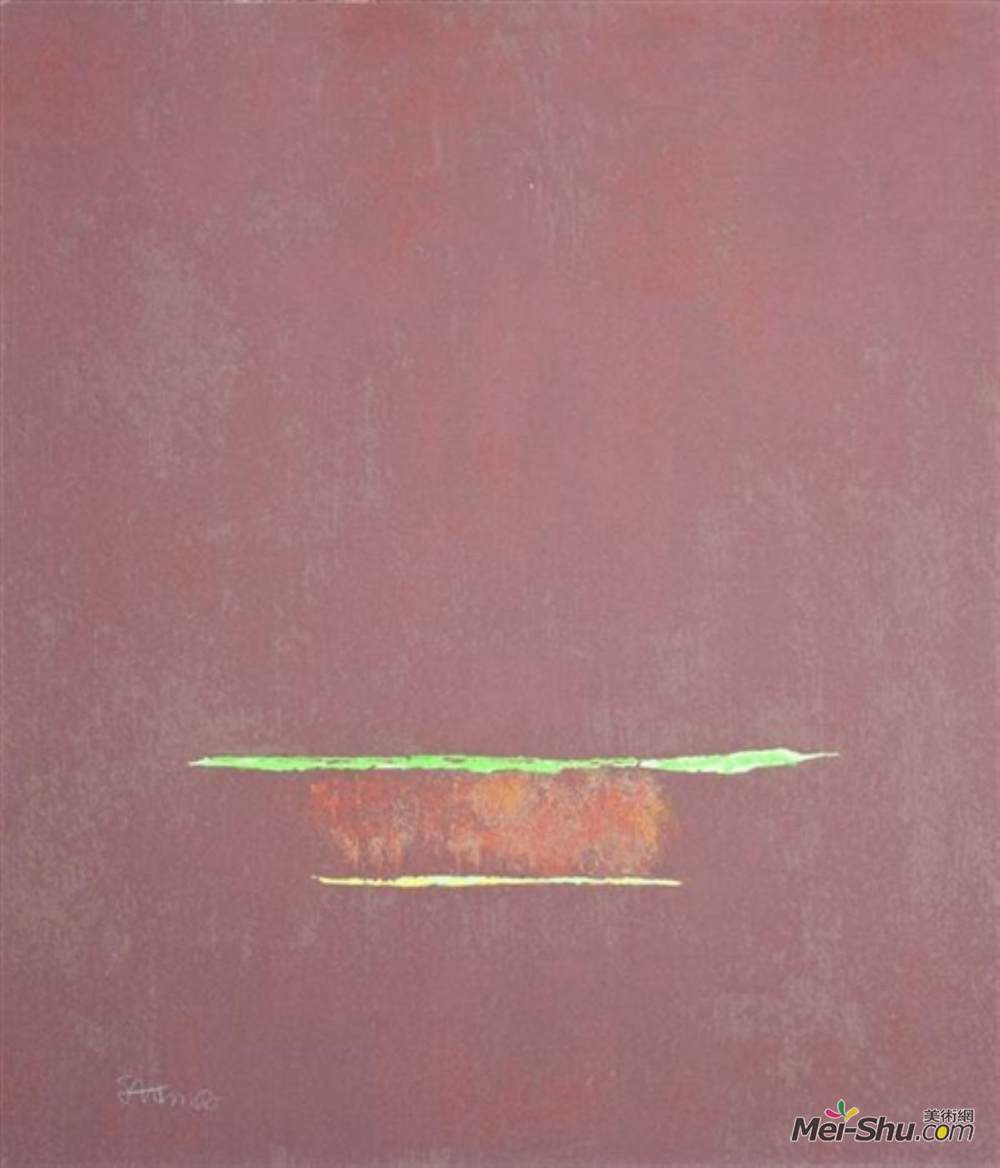 西奥多罗斯·斯塔莫斯(Theodoros Stamos)高清作品《两色绿线》
