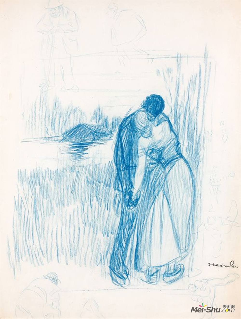 索菲尔·史坦林(Theophile Steinlen)高清作品《在水边的初步规划》