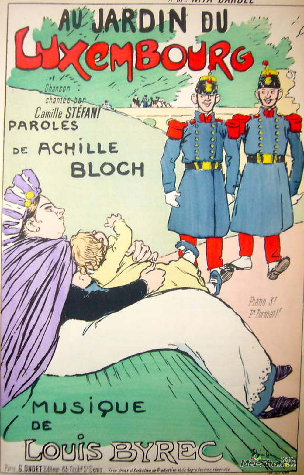索菲尔·史坦林(Theophile Steinlen)高清作品《在卢森堡花园》