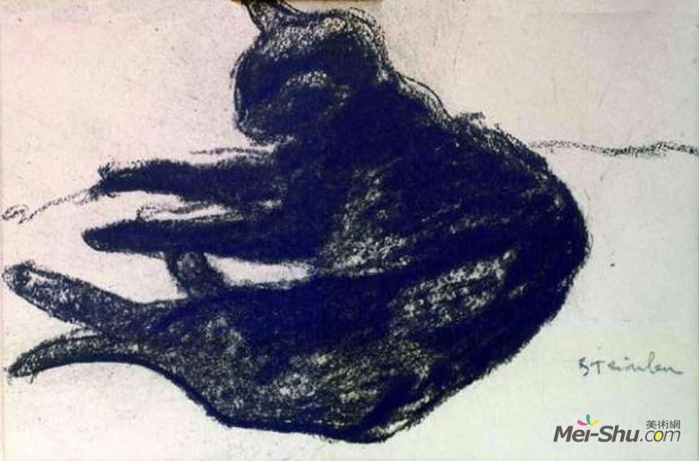 索菲尔·史坦林(Theophile Steinlen)高清作品《黑猫》