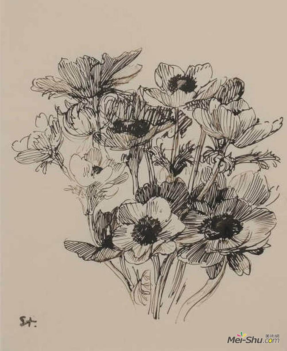 索菲尔·史坦林(Theophile Steinlen)高清作品《花束》