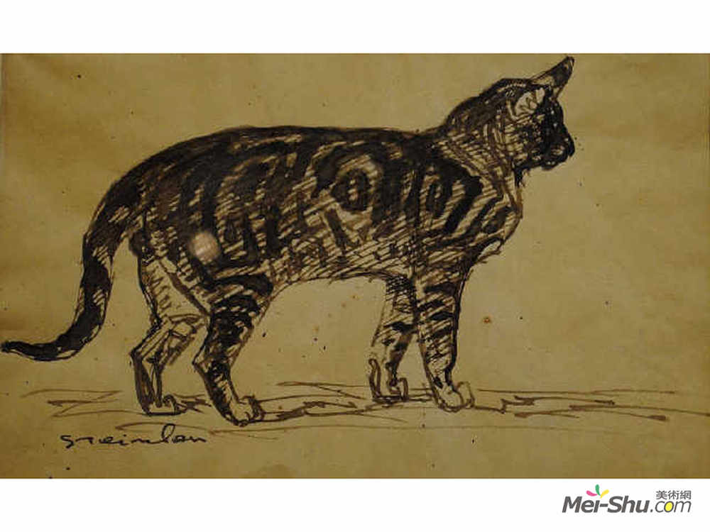 索菲尔·史坦林(Theophile Steinlen)高清作品《猫》