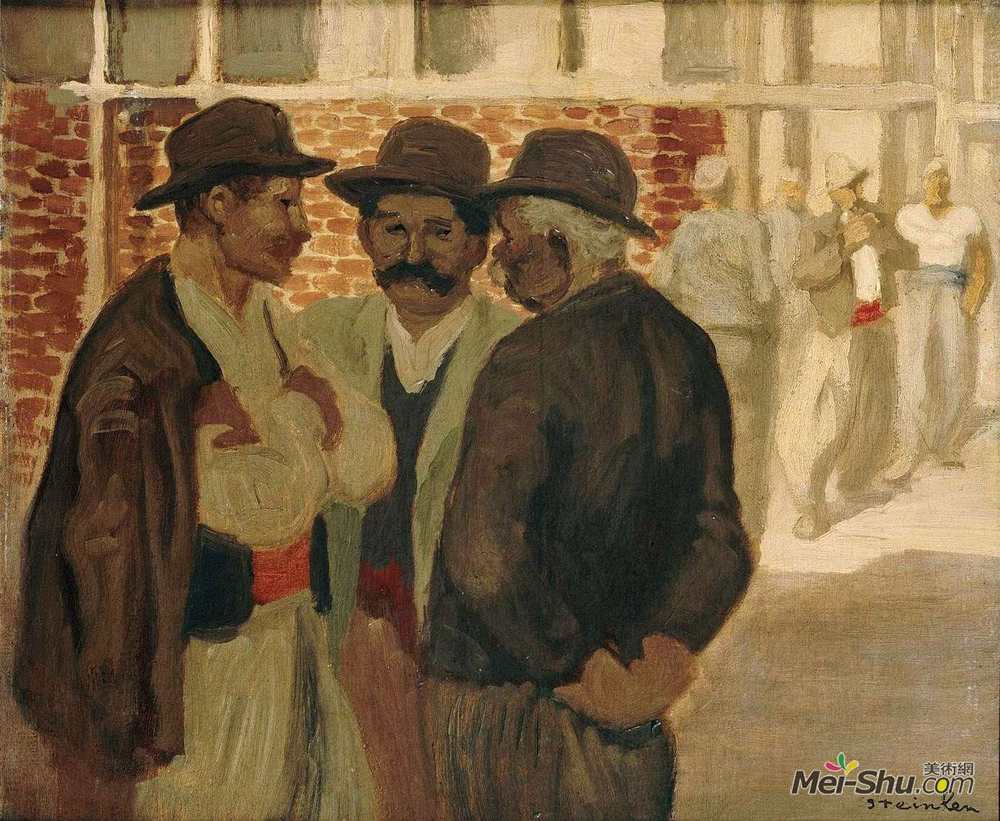 索菲尔·史坦林(Theophile Steinlen)高清作品《建筑工人》