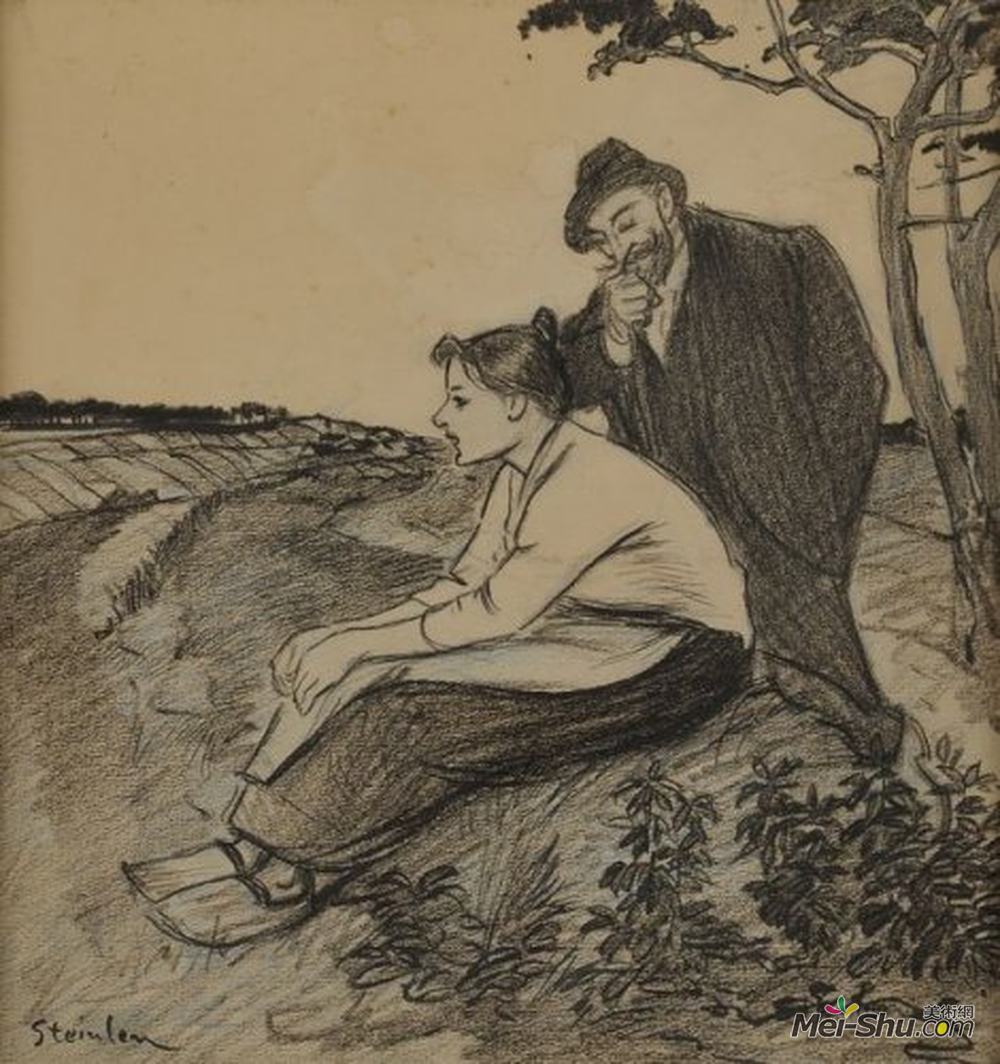索菲尔·史坦林(Theophile Steinlen)高清作品《夫妻》