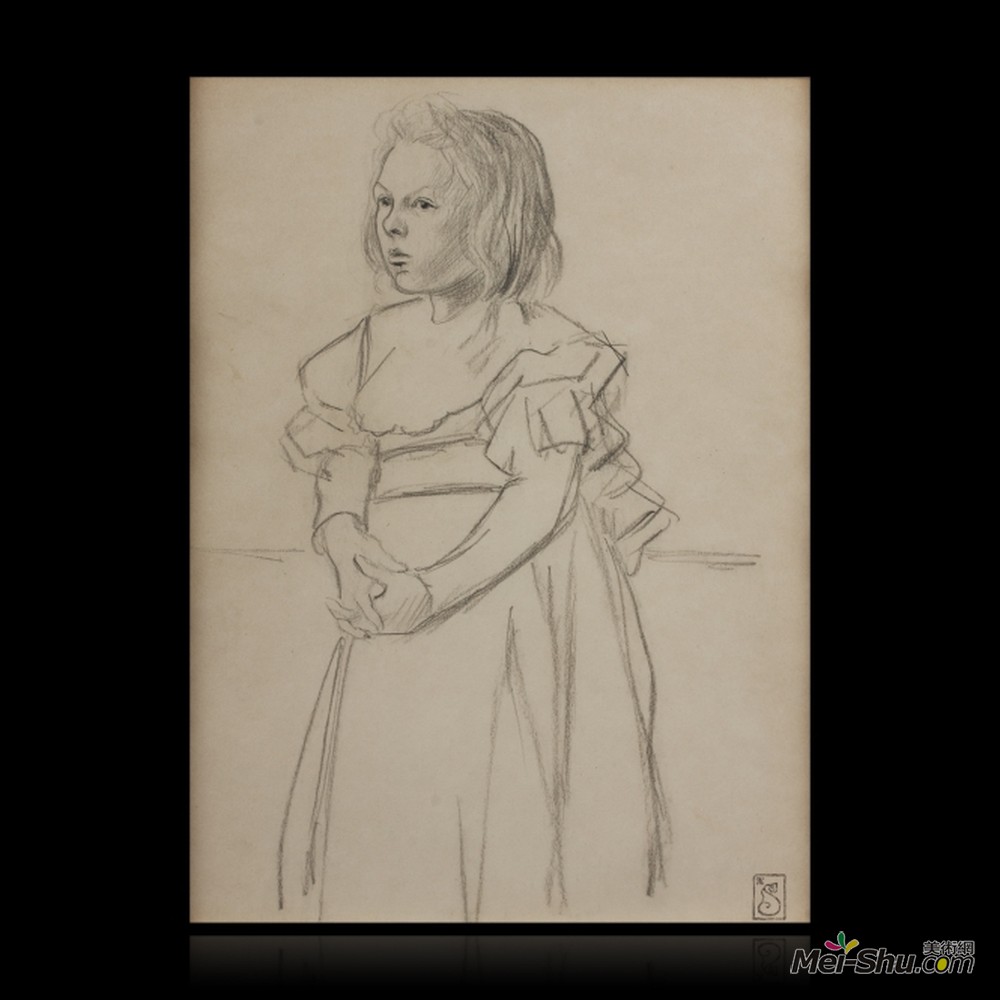 索菲尔·史坦林(Theophile Steinlen)高清作品《小女孩的衣服的痕迹》