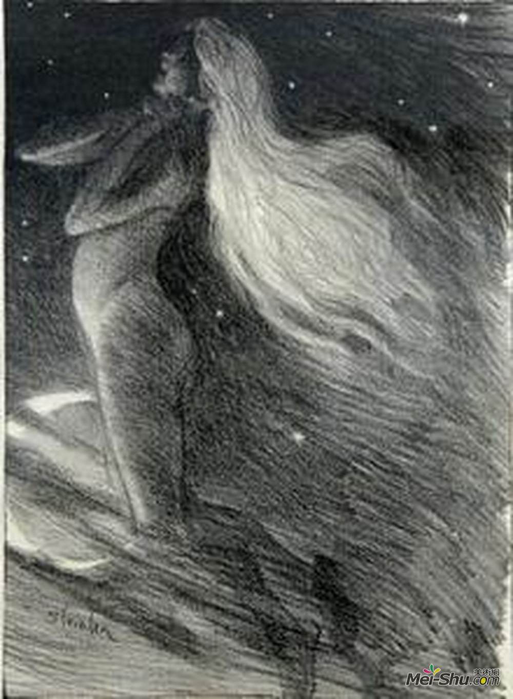 索菲尔·史坦林(Theophile Steinlen)高清作品《仙女的金色头发》