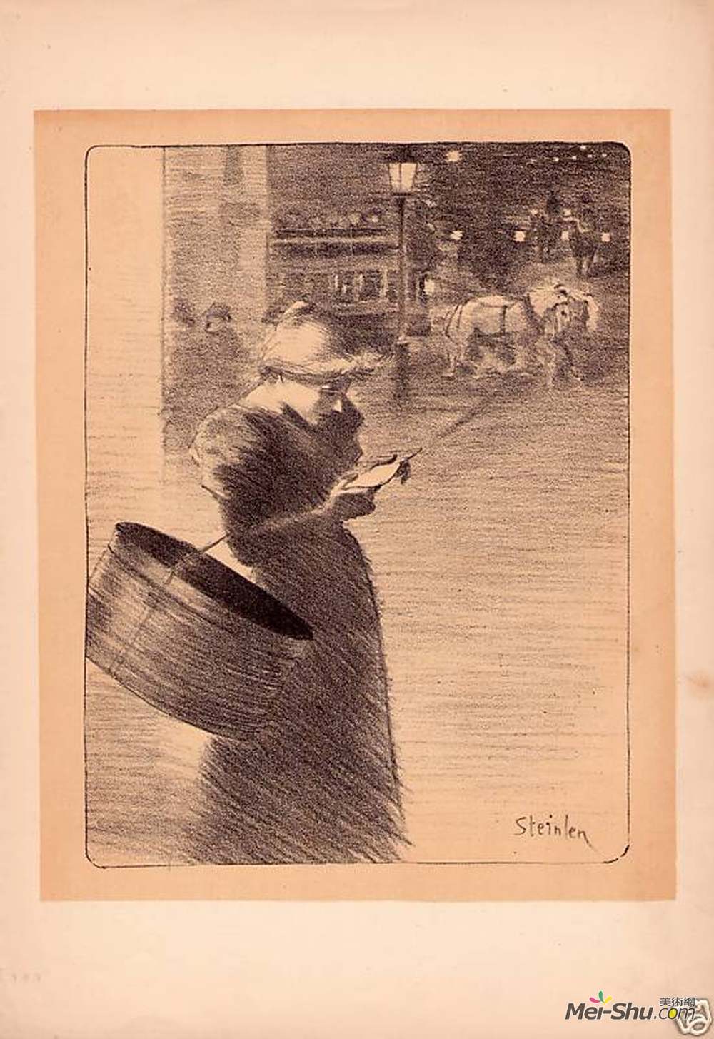 索菲尔·史坦林(Theophile Steinlen)高清作品《写一封信》