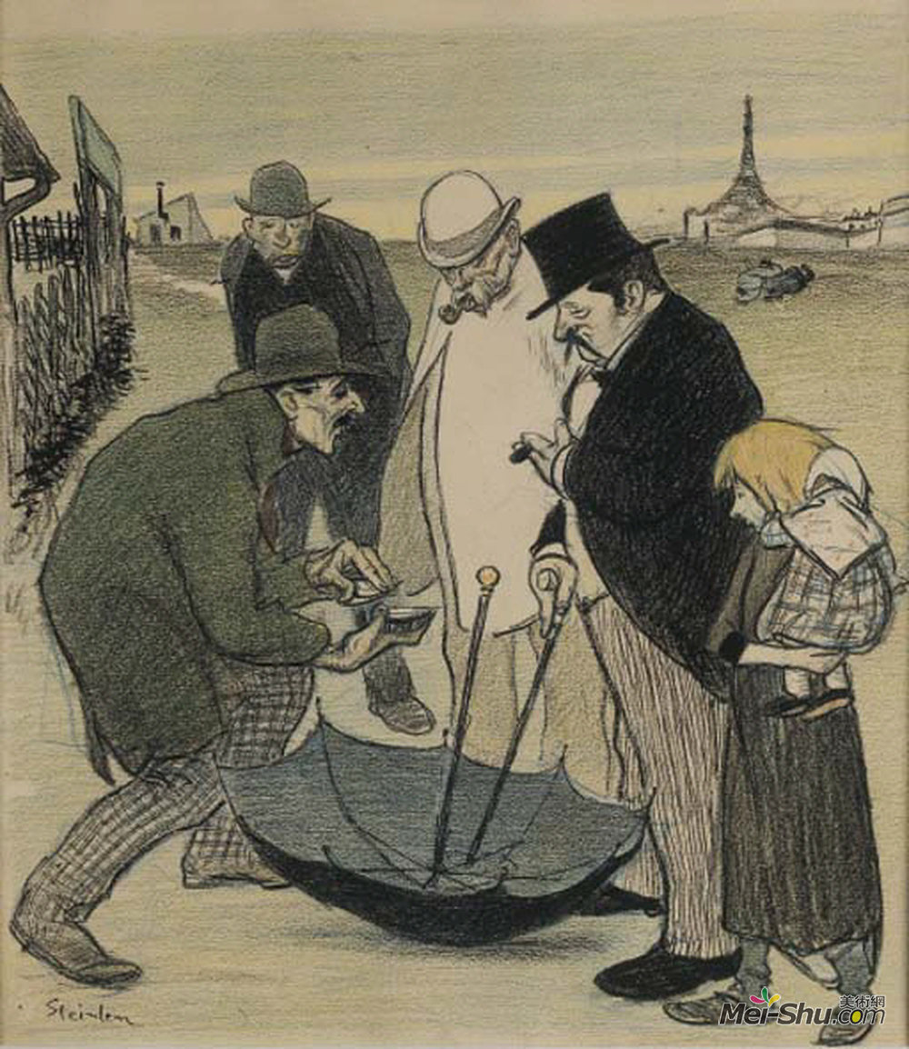 索菲尔·史坦林(Theophile Steinlen)高清作品《保险费》