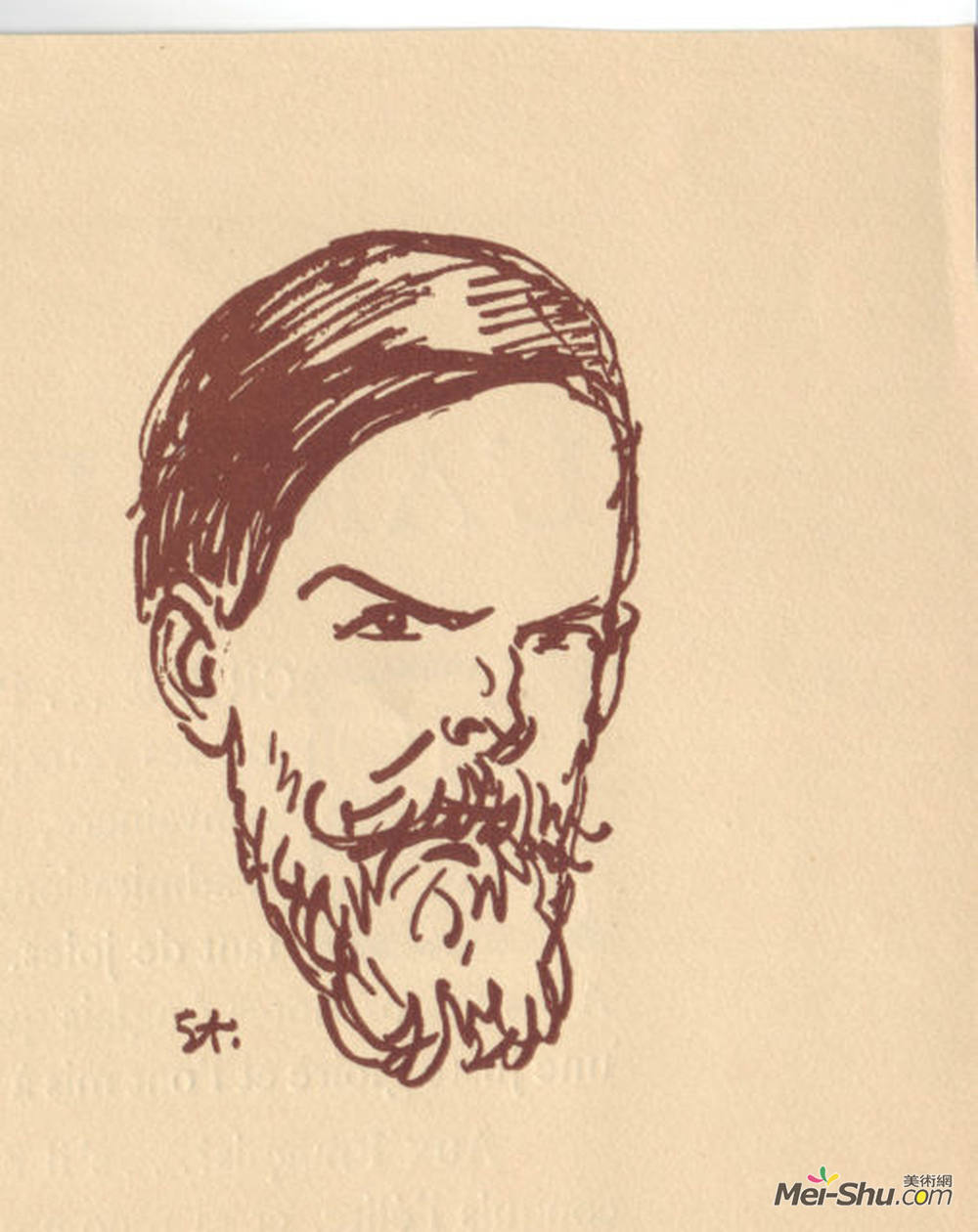 索菲尔·史坦林(Theophile Steinlen)高清作品《弗兰克布朗温的肖像》