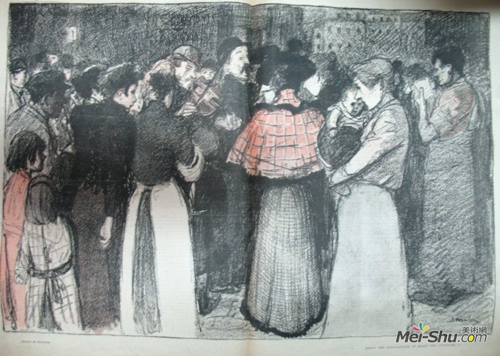 索菲尔·史坦林(Theophile Steinlen)高清作品《对恋爱和鸟》