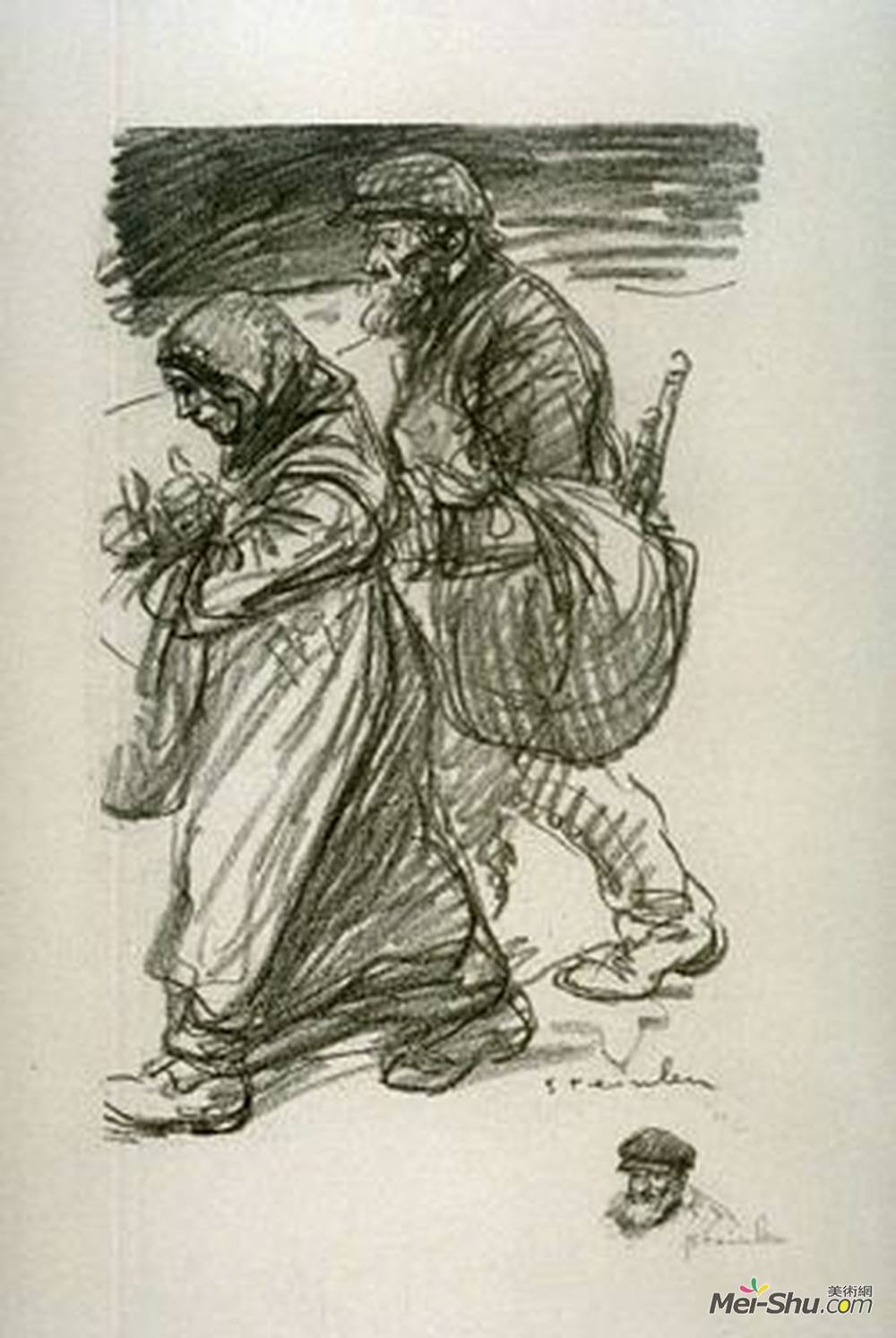 索菲尔·史坦林(Theophile Steinlen)高清作品《难民》