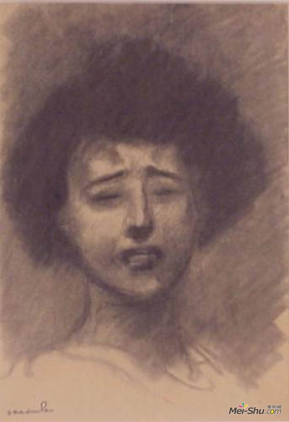 索菲尔·史坦林(Theophile Steinlen)高清作品《伤心的女人》