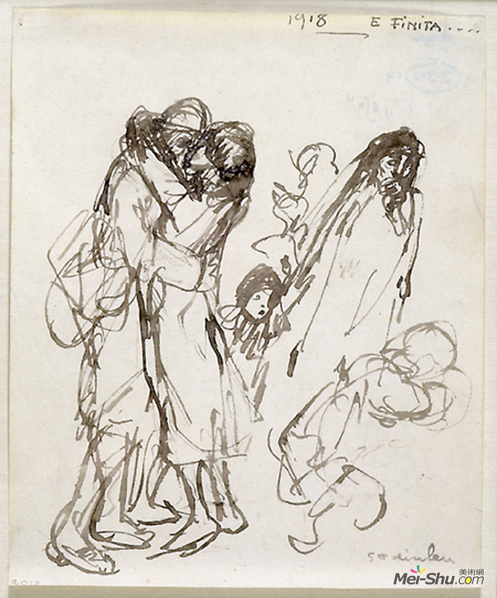 索菲尔·史坦林(Theophile Steinlen)高清作品《士兵离开》