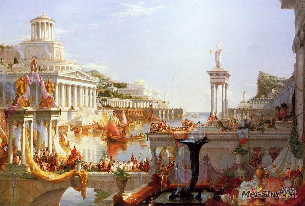 托马斯·科尔(Thomas Cole)高清作品《帝国的历程：帝国的完善》