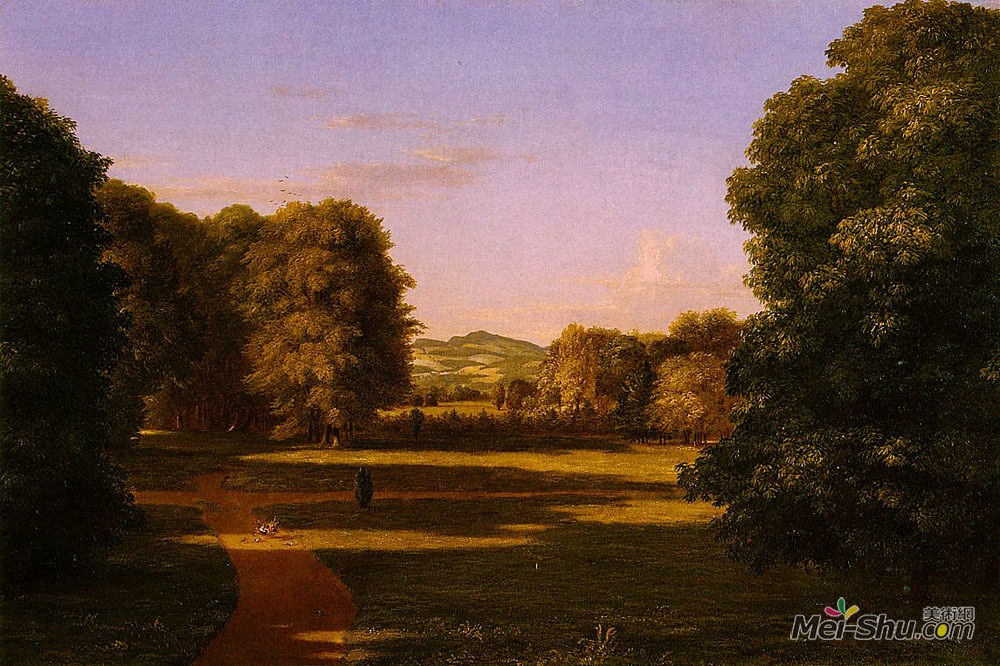 托马斯·科尔(Thomas Cole)高清作品《The Gardens of the Van Rensselaer Manor House》