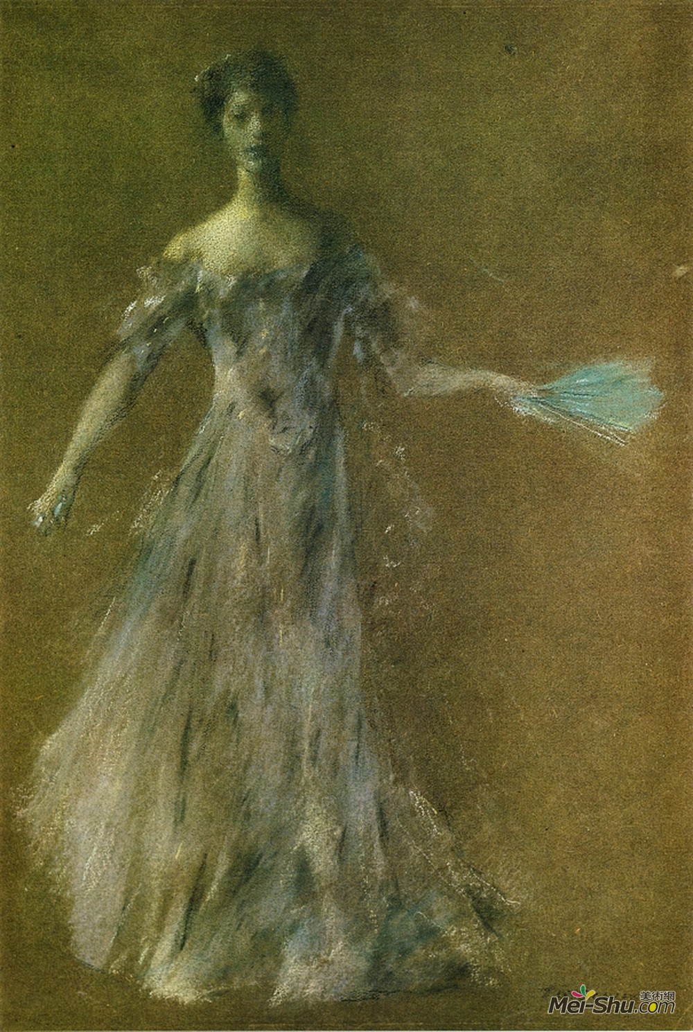 托马斯·杜因(Thomas Dewing)高清作品《女士着装的薰衣草》