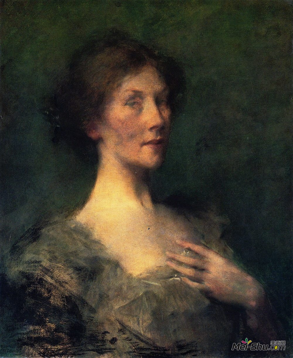 托马斯·杜因(Thomas Dewing)高清作品《淑女画像》